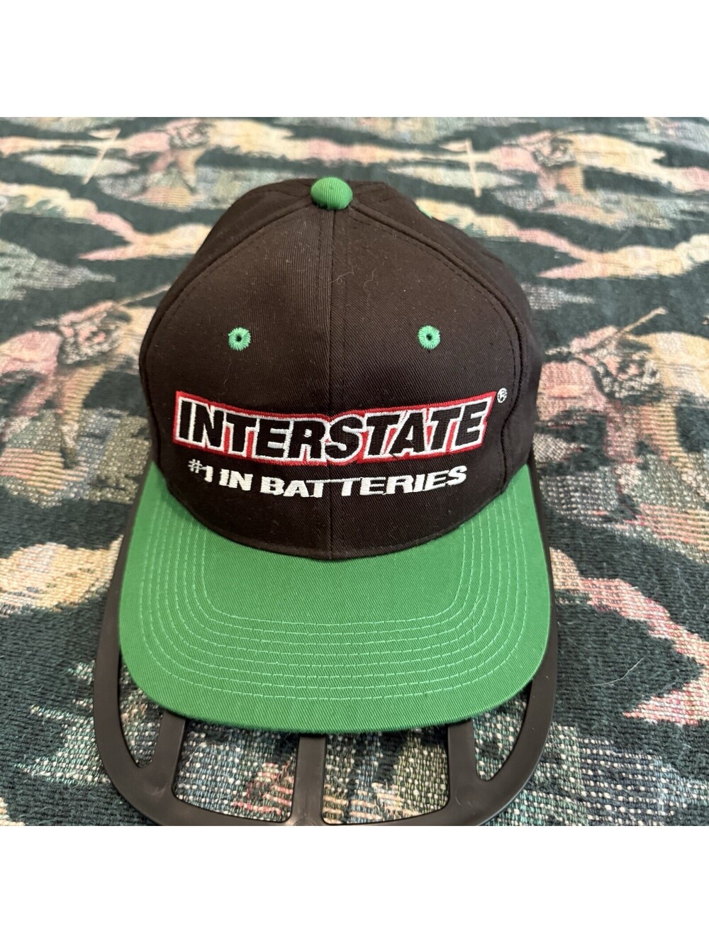 Vintage 90s Interstate Batteries Racing Hat Snapback Embroidered Cap OSFM
